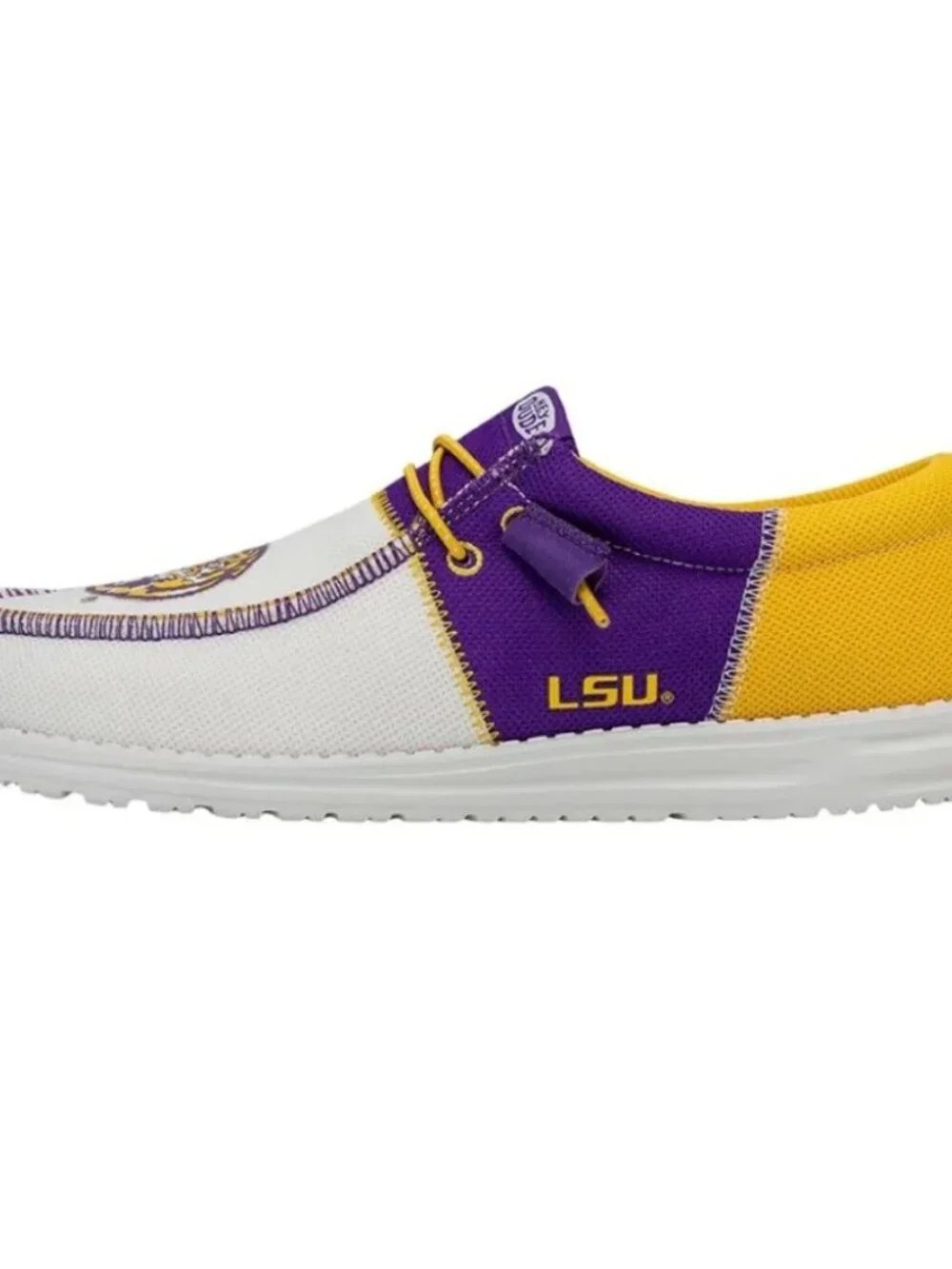 NEW LSU Hey Dude Men’s Wally Funk Size 11 Tri Color Tiger Shoes NWT